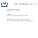 Daily Duties Checklist