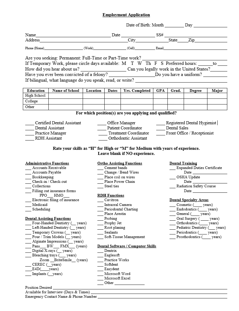 Employment Application (Larry Guzzardo)