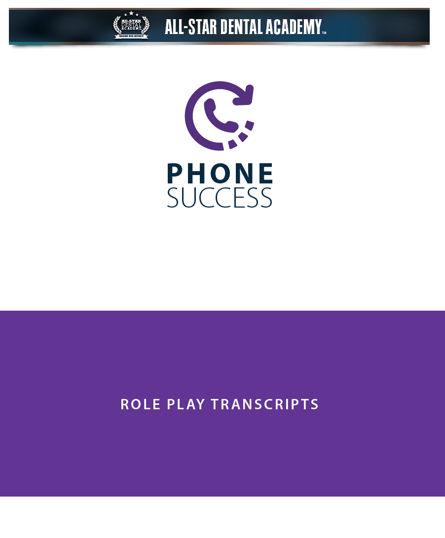 Phone Success Role Play Transcripts