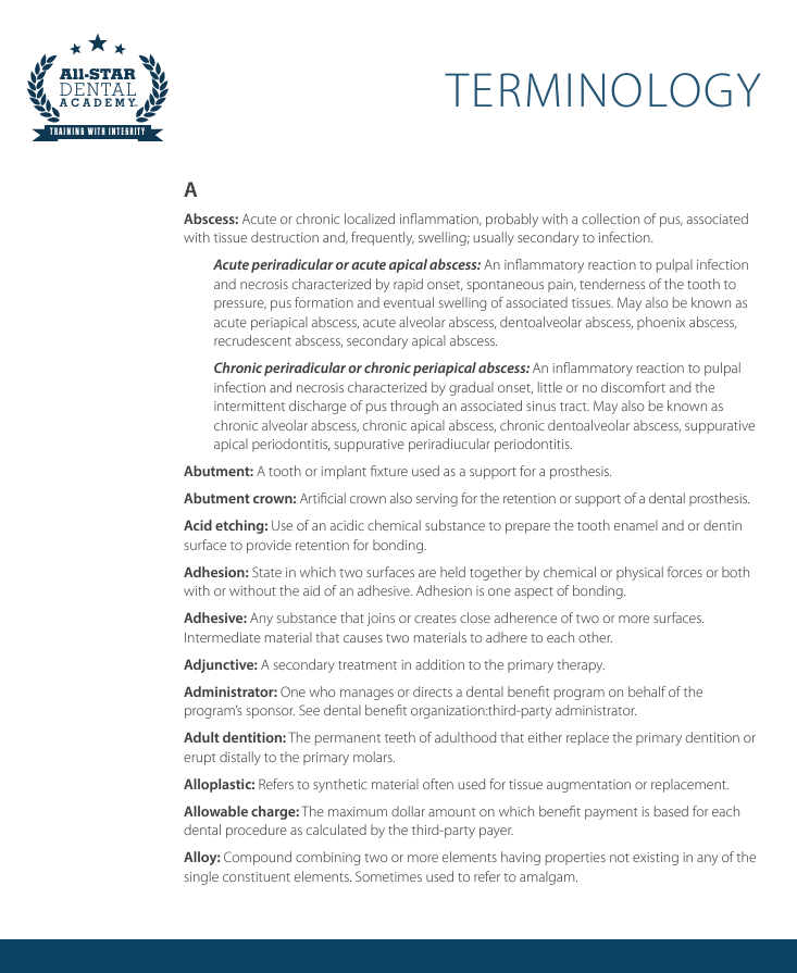 Dental Terminology